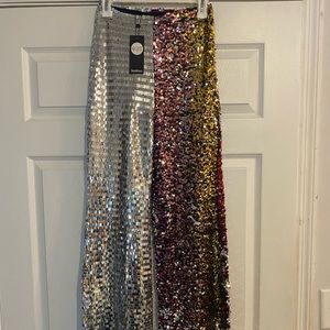 Sequin flare pants boohoo